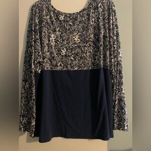 Lilly Pulitzer Finn Top in High Tide Navy G’Day Mate size XXL